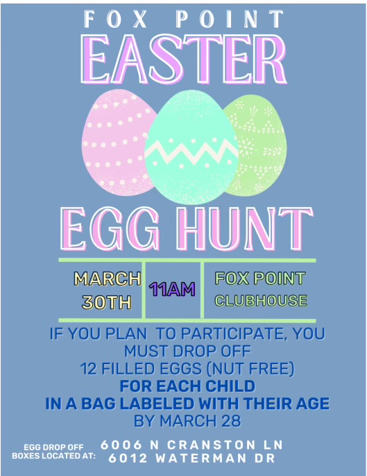 Community Easter Egg Hunt @ Fox Point Clubhouse